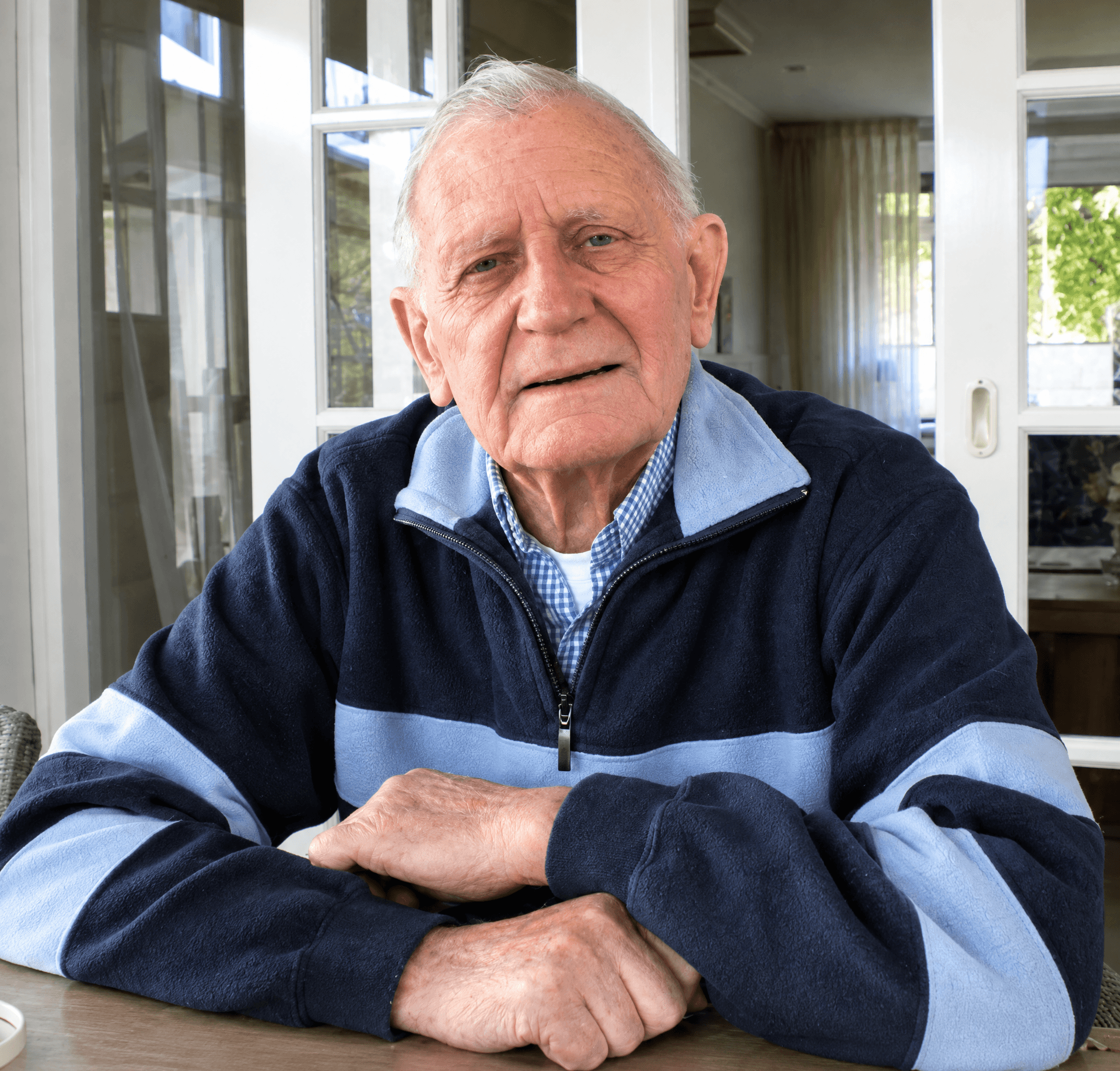 Portret van Dhr. D.W. Jacobs aan tafel